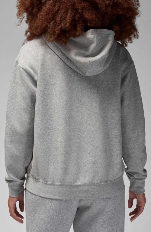 Shop Jordan Brooklyn Oversize Fleece Hoodie In Dark Grey Heather/black