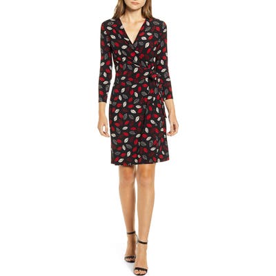 Anne Klein Sonoma Coast Classic Wrap Dress, Black