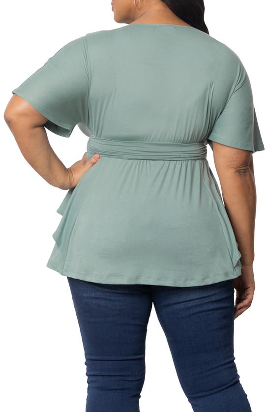 Shop Kiyonna Promenade Top In Thyme