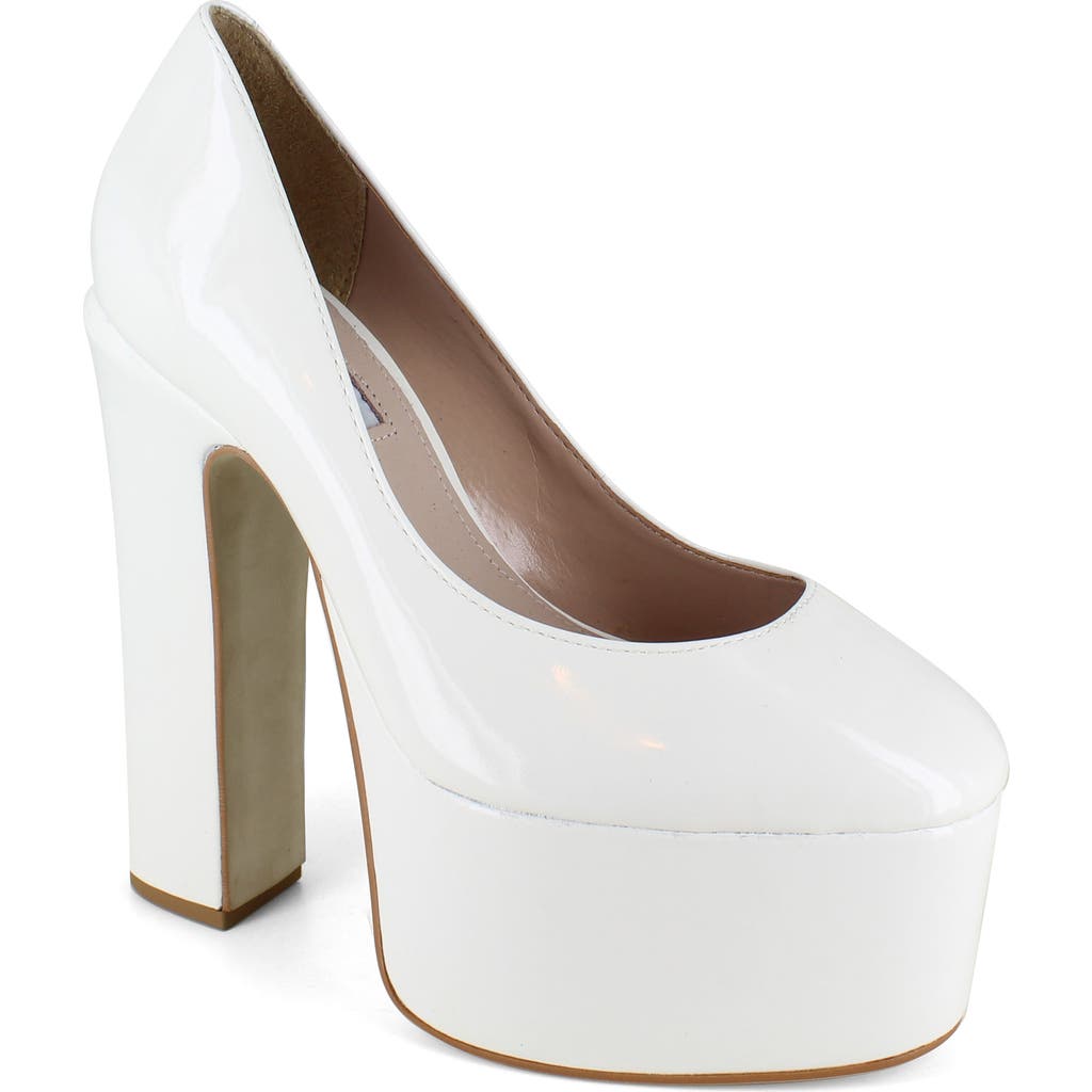 Zigi Giorgia Platform Pump In White Patent