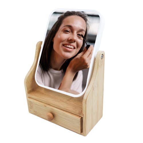 Pursonic Dual-sided Vanity Mirror With Drawer Base In Ivory