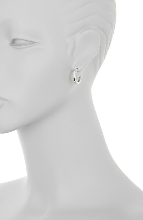 Shop Nordstrom Rack Pavé Cubic Zirconia Hoop Earrings In Clear- Silver