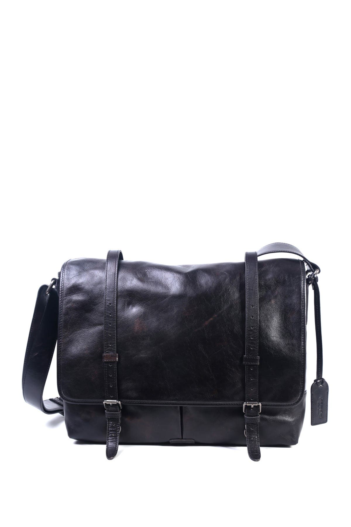 Old Trend Speedwell Leather Messenger Bag In Black