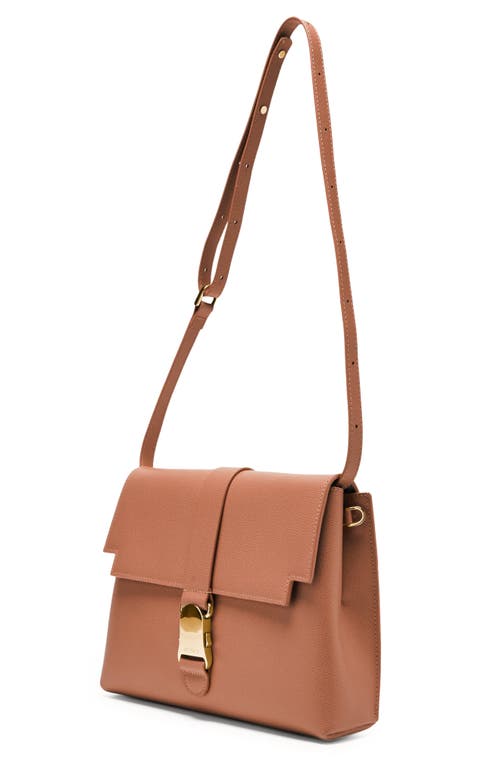 Senreve Cadence Shoulder Pebbled Leather Handbag In Chestnut