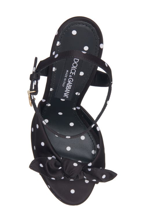 Dolce & Gabbana Keira Embellished Polka-dot Satin Sandals In Nero