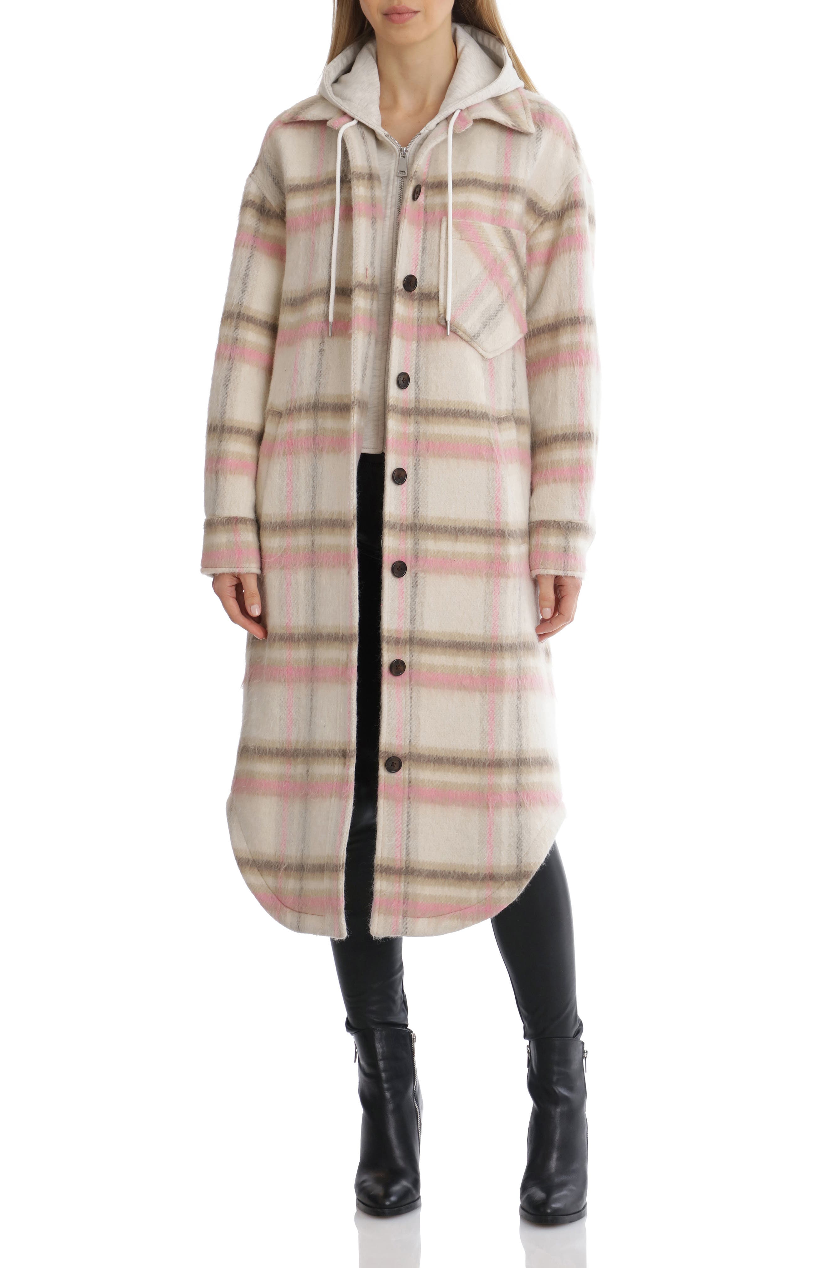 women's plaid coats & jackets with hood