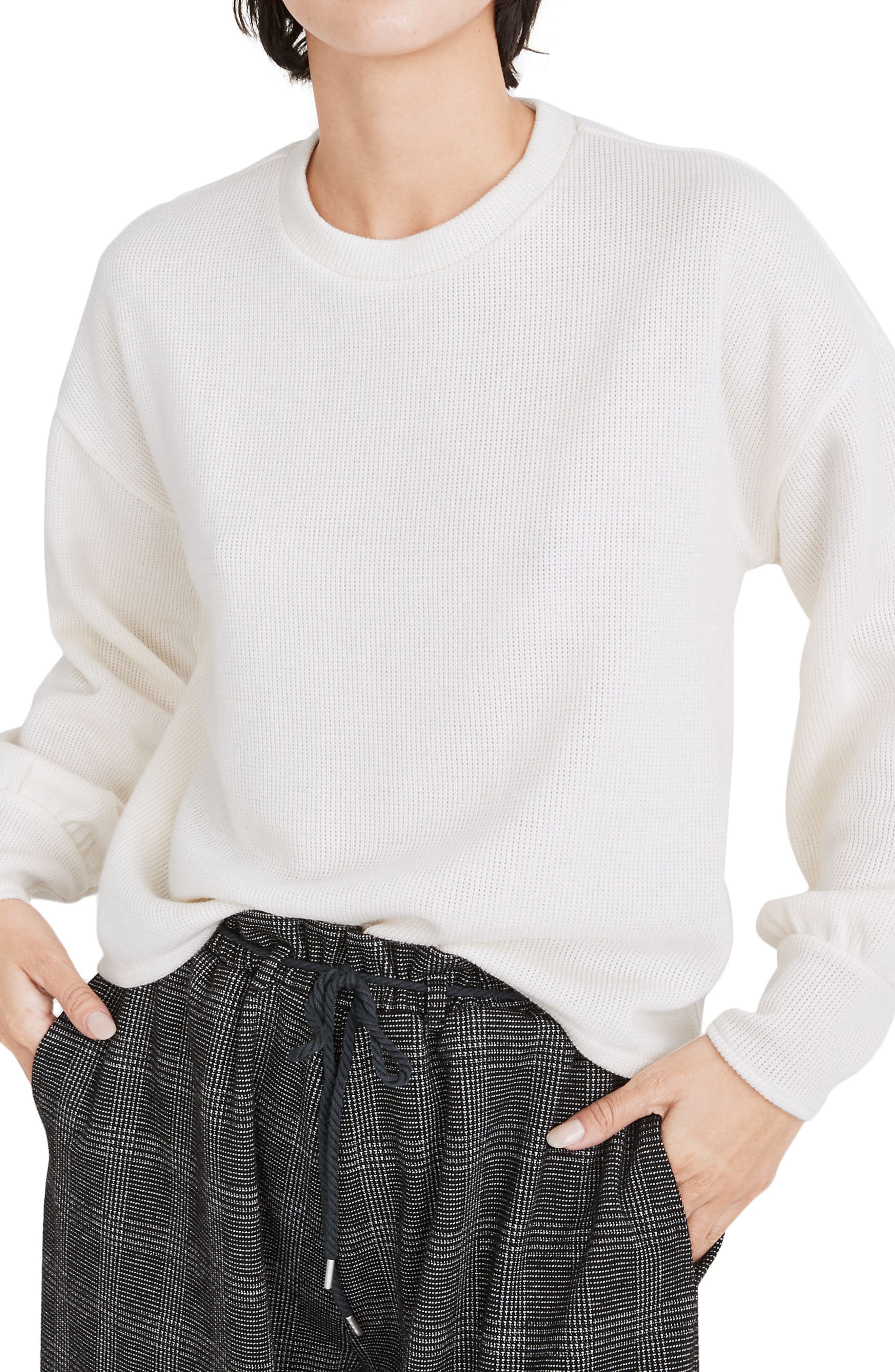 Madewell Brushed Knit Puff Sleeve Top 