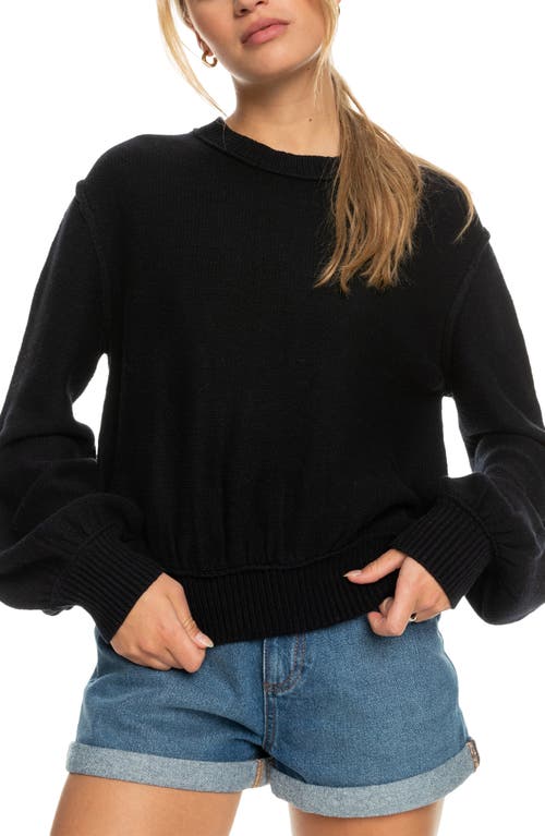 Roxy Loft Music Bishop Sleeve Sweater in Anthracite