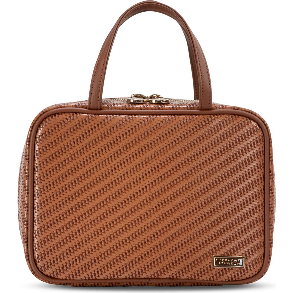 Stephanie Johnson Rosewood Cognac ML Traveler Cosmetics Case