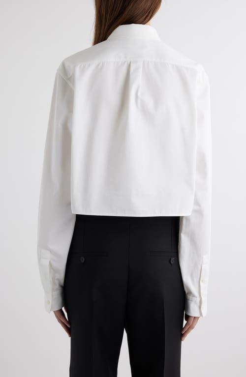 Shop Givenchy Bow Pocket Button-up Crop Shirt In White