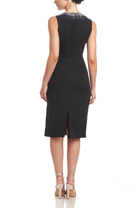Shop Js Collections Corinne Beaded Sleeveless Cocktail Sheath Dress In Black
