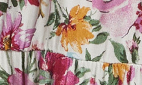 Shop Lovestitch Floral Print Minidress In Natural/plum