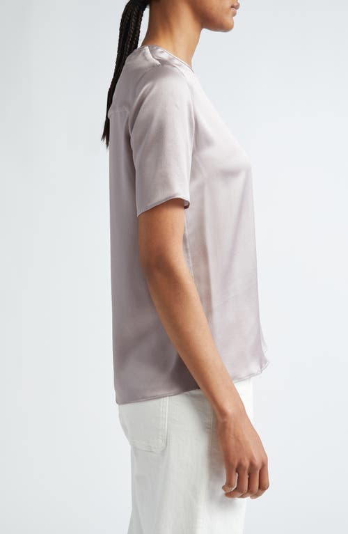 Eleventy Short Sleeve Silk Top In Viola