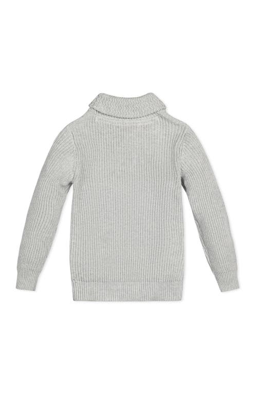 Hope & Henry Baby Boys' Organic Shawl Collar Sweater, Infant In Light Gray Textured Collar