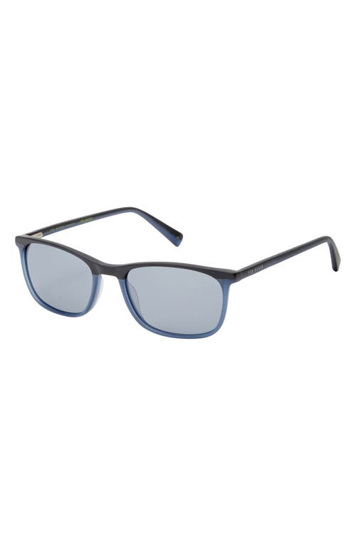 Ted Baker London 55mm Polarized Rectangle Sunglasses In Blue