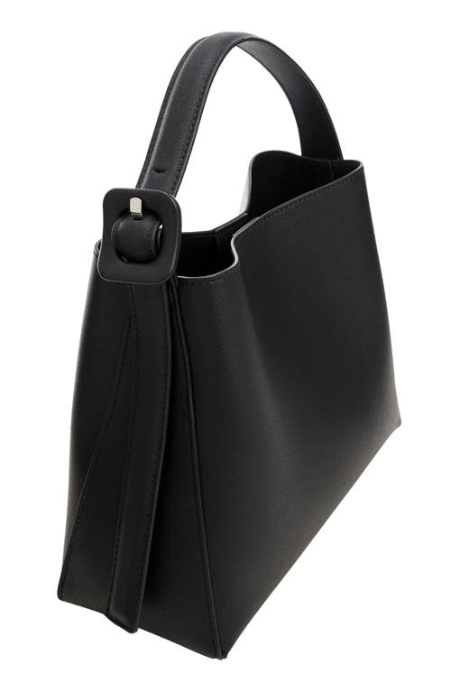 Shop Mango Faux Leather Shopper Tote In Black