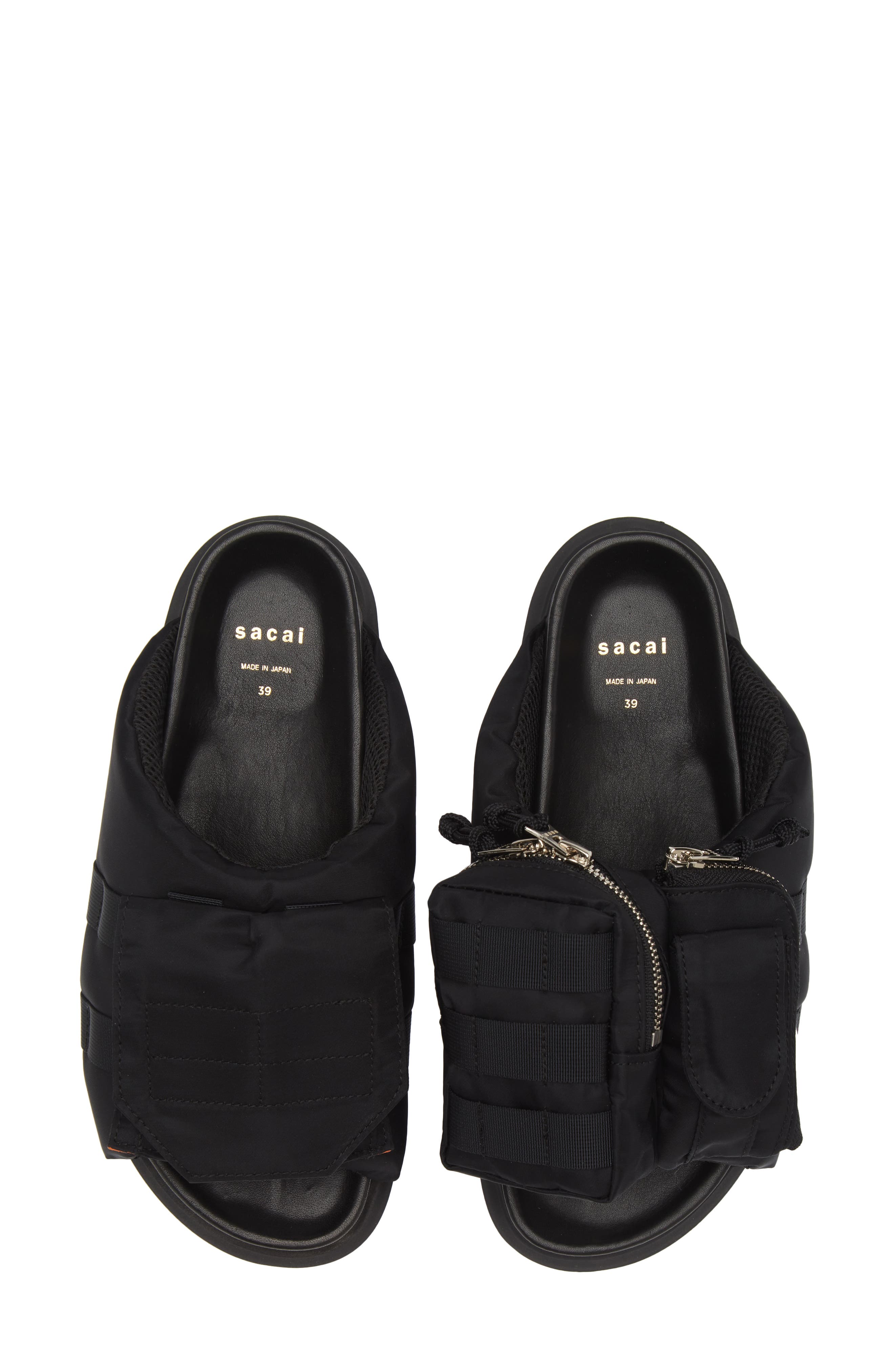 sacai Black Pocket Slides