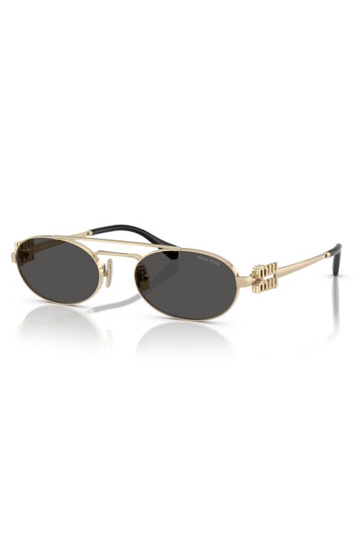 Miu Miu 53mm Oval Sunglasses In Gold