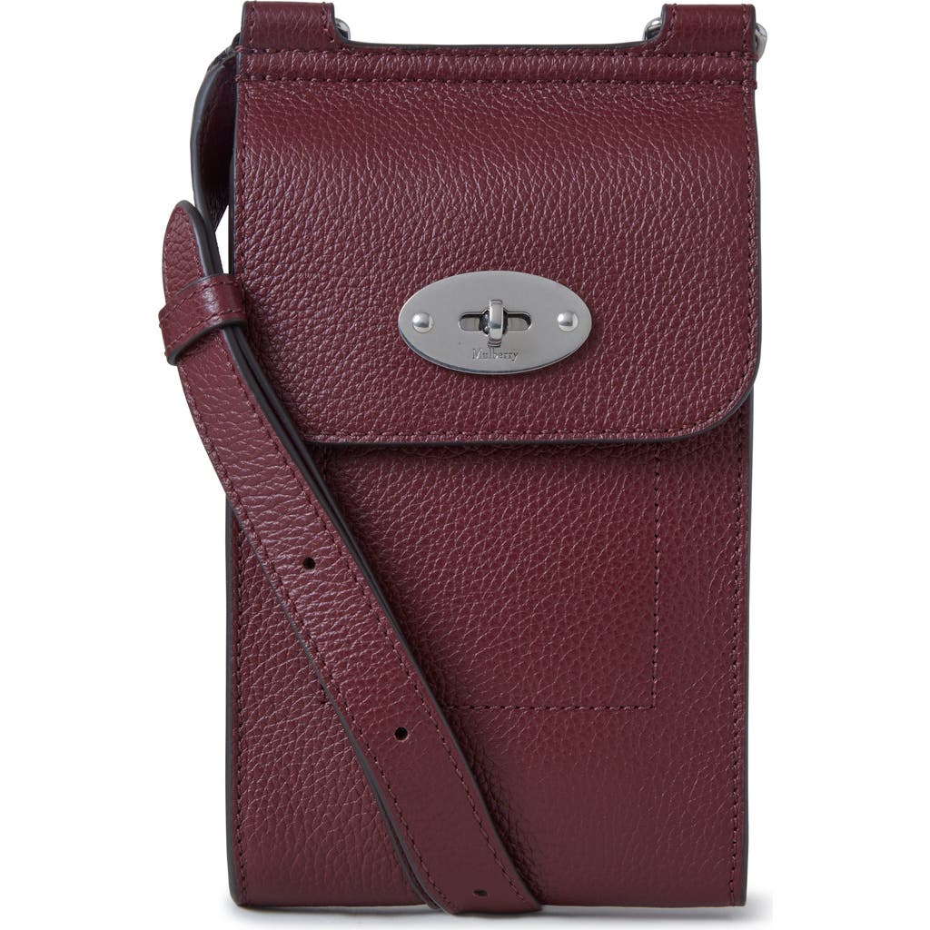 Mulberry Mini Antony Pouch Small Classic Grain In Black Cherry