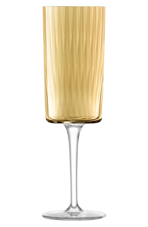 Lsa Gems Set Of 4 Champagne Flutes In Amber/orange