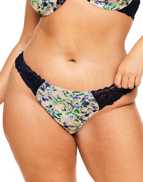 Shop Adore Me Aleena Thong Panties In Floral White