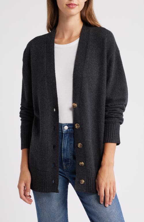 Caslonr Caslon(r) V-neck Cocoon Cardigan In Grey Dark Charcoal