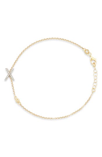 Meshmerise Diamond Initial Bezel Bracelet In Yellow-x