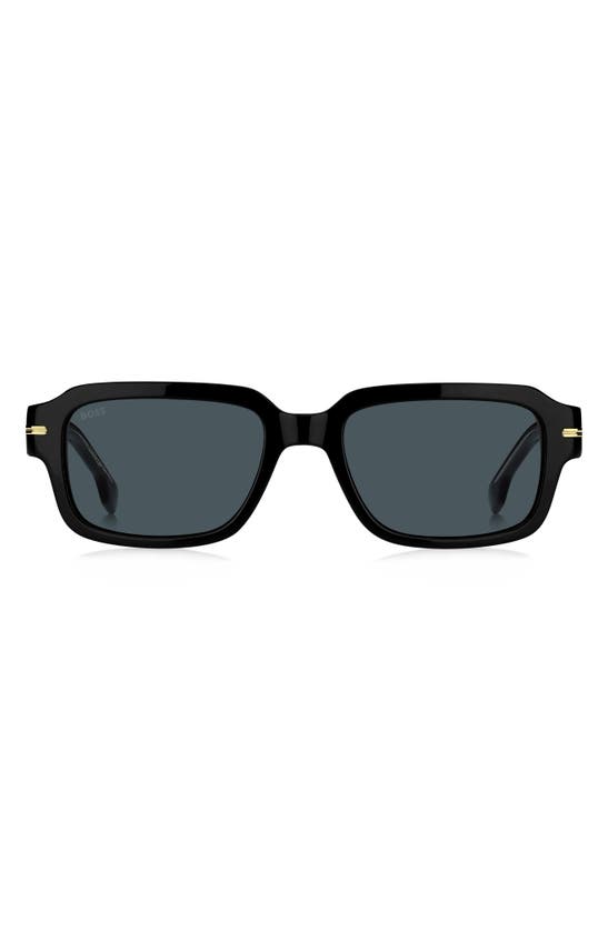 Hugo Boss 53mm Rectangular Sunglasses In Black