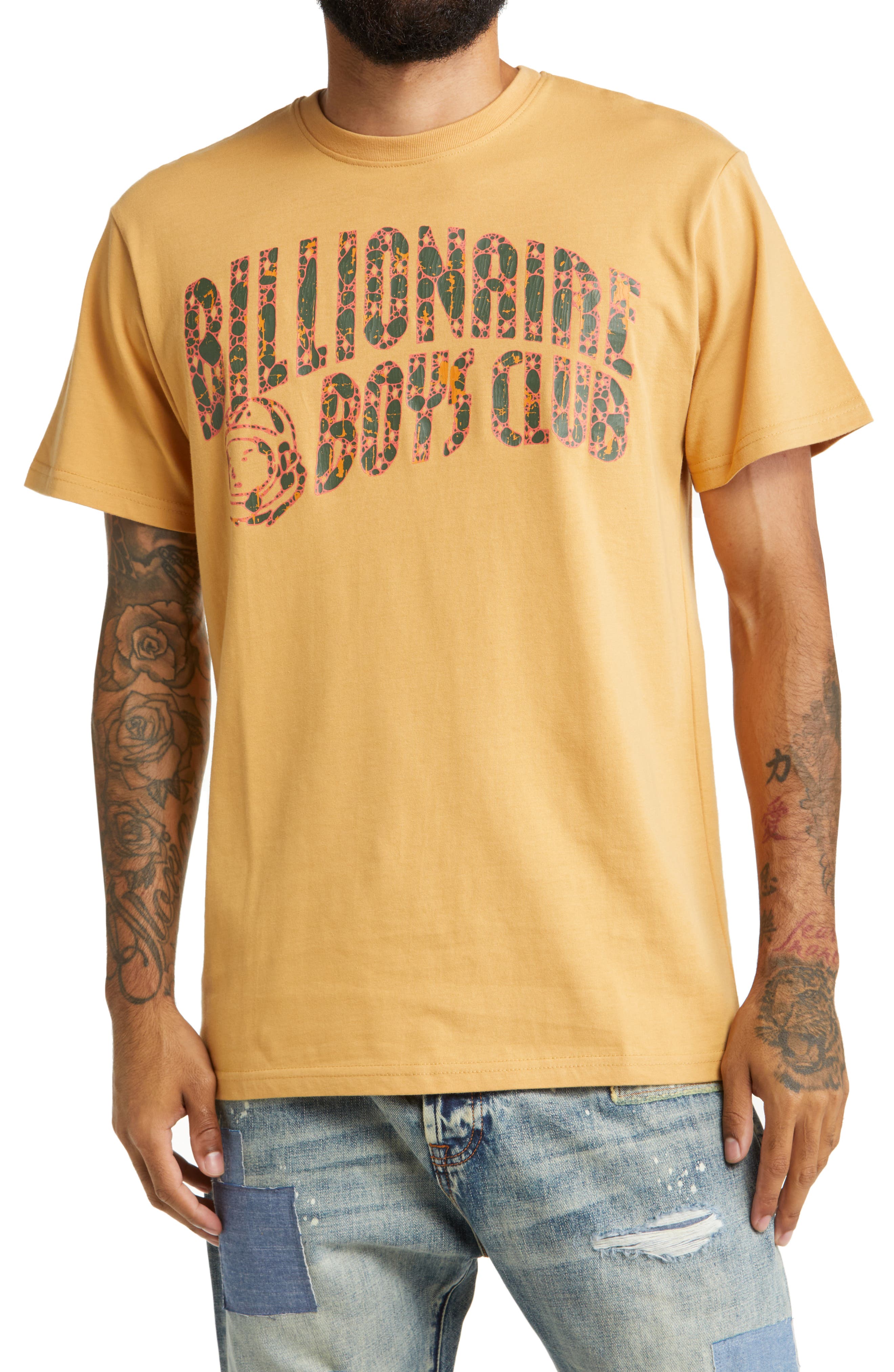 black and brown graphic tee