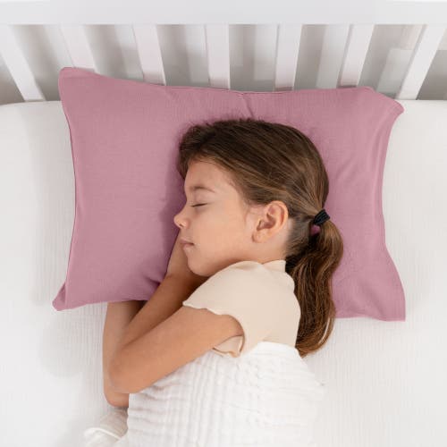 Comfy Cubs Toddler Pillow With Soft Cotton Pillowcase In Mauve