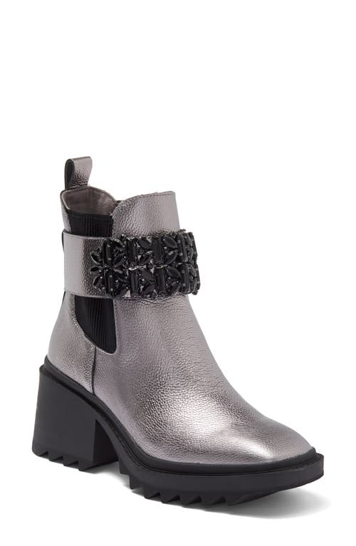 Karl Lagerfeld Paris Cavin Lug Sole Chelsea Boot Silver/Black at Nordstrom,