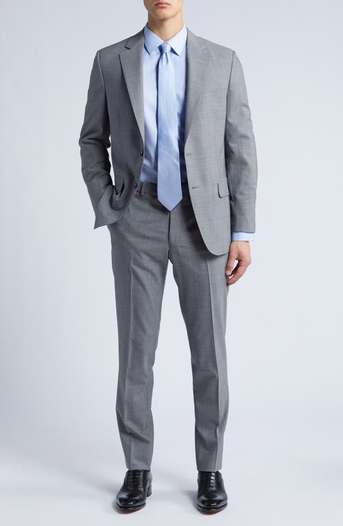Tailored Fit Wool Suit in Light Grey