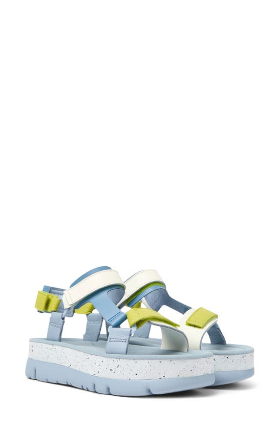 Camper Oruga Up Platform Sandal In Blue/ Yellow