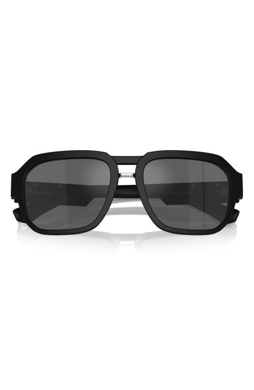 Dolce & Gabbana 56mm Pilot Sunglasses in Matte Black at Nordstrom