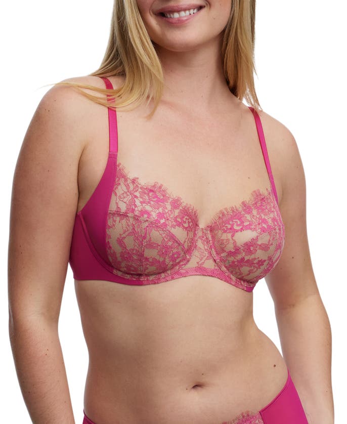 Shop Skarlett Blue Entice Lace Full Coverage Underwire Bra In Goji/terracotta