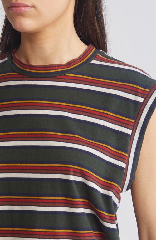 THE GREAT THE GREAT. THE SQUARE STRIPE MUSCLE TEE 