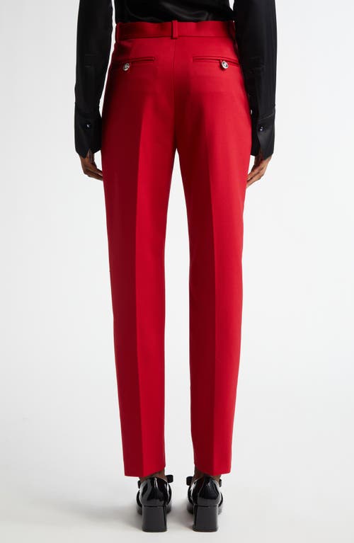 Shop Versace Medusa Ankle Trousers In Lipstick Red