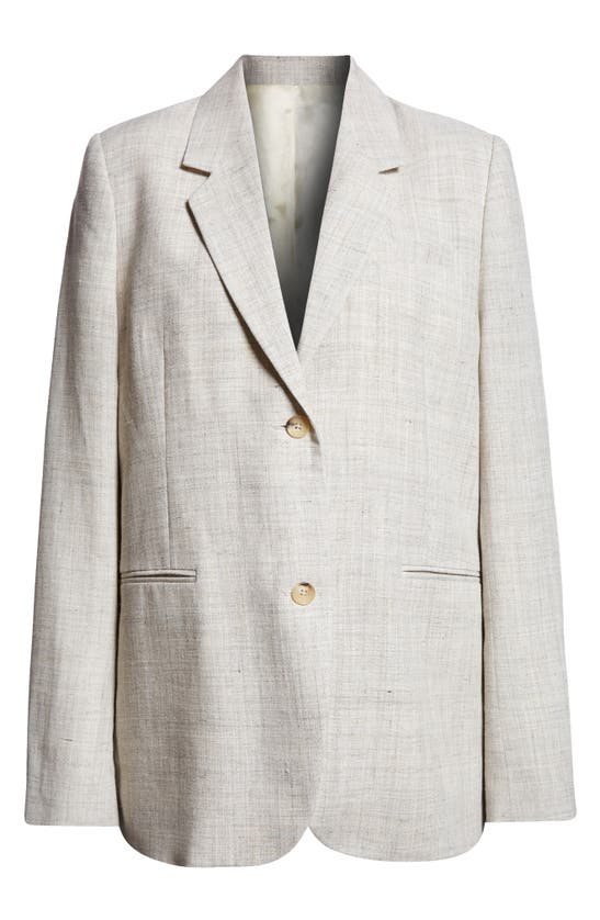Shop Totême Tailored Suit Jacket In Oat Melange