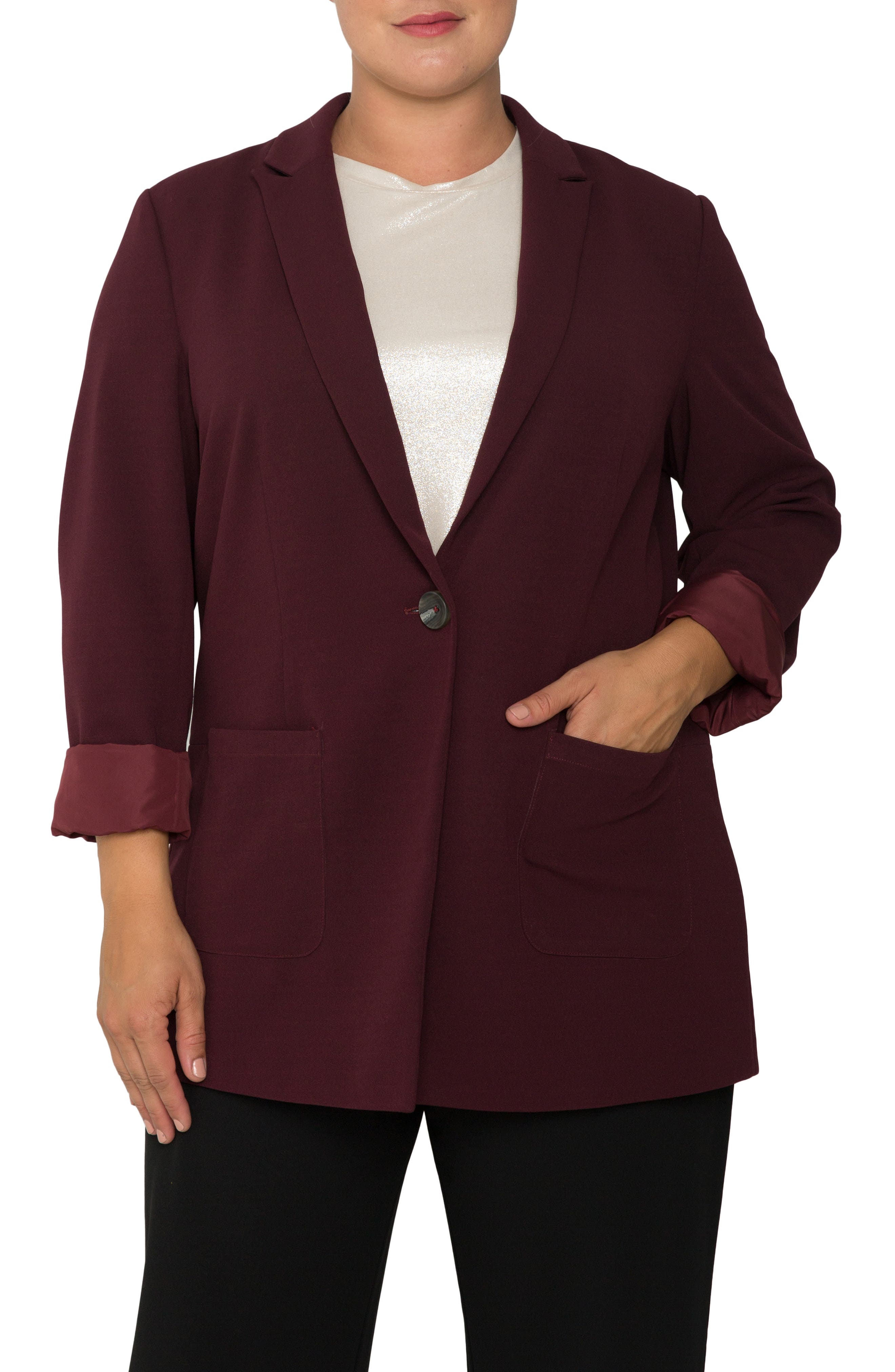 burgundy color women's jacket