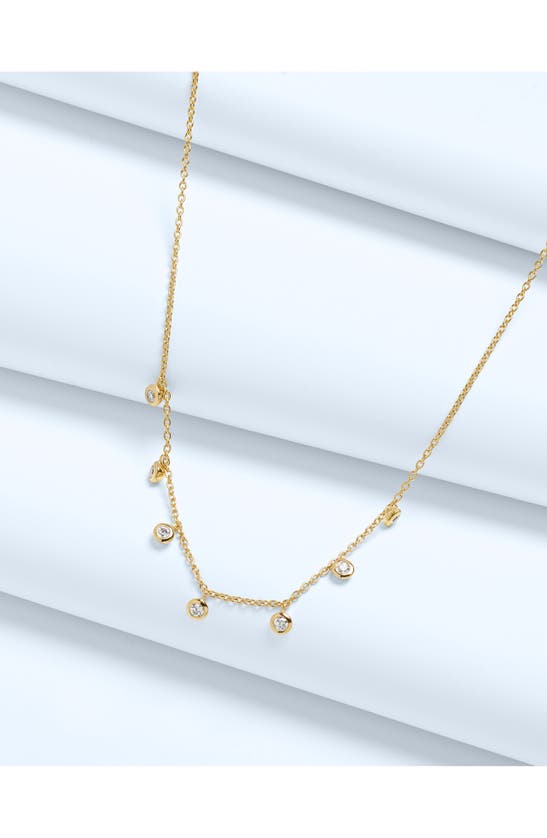Shop Madewell Demi-fine Bezel Set Station Necklace In 14k Gold