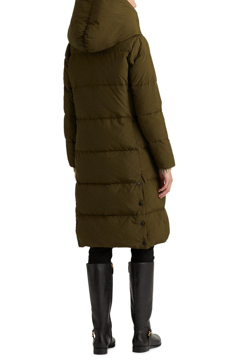 Lauren Ralph Lauren Pillow Collar Hooded Down & Feather Puffer Coat