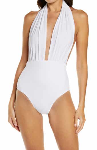 NWOT L*Space Phoebe Classic One Shoulder Rib Cream One Piece