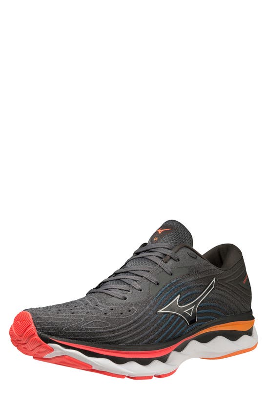 Shop Mizuno Wave Sky 6 Running Sneaker In Iron Gate-nimbus Cloud