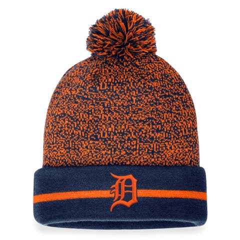 Women's Fanatics Branded Natural/Black Detroit Tigers Cuffed Knit Hat with Pom