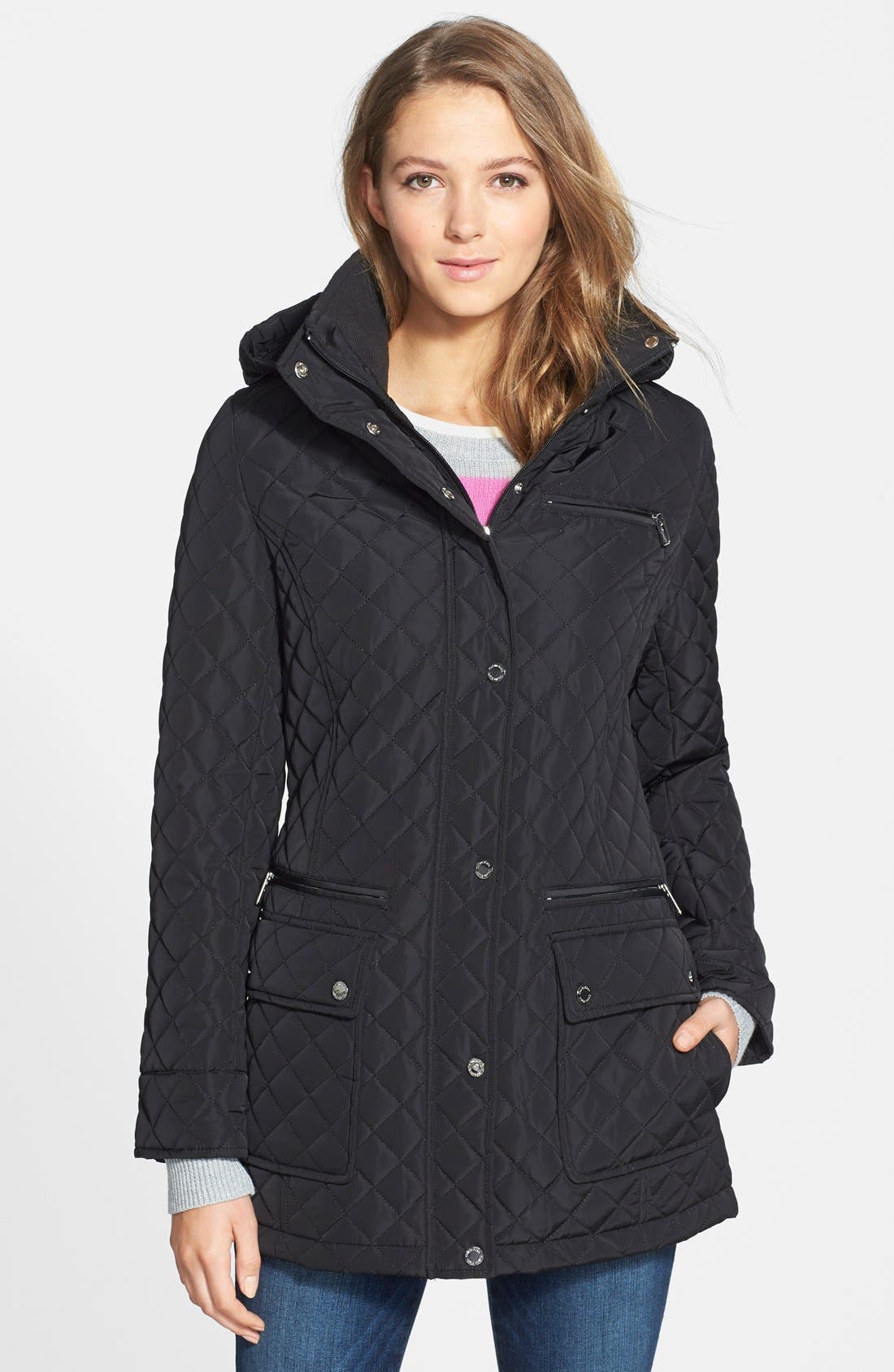 Calvin Klein Quilted Jacket with Removable Hood Only) Nordstrom