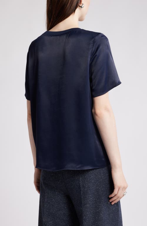 Shop Nordstrom Woven Pocket T-shirt In Navy Night