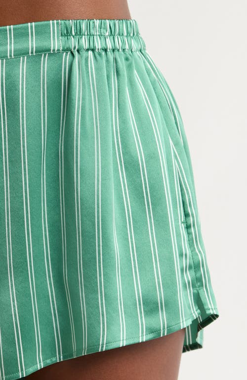 Lunya Washable Silk Tee Shorts Set Serenity Stripe In Serenity Stripe