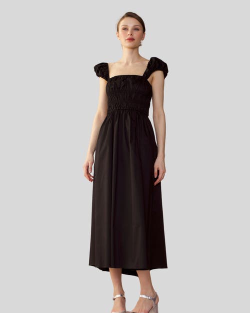 Cynthia Rowley Ties Back Cotton Dress In Black