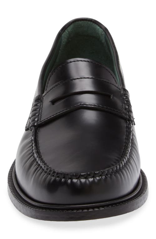 Vinny's Yardee Penny Loafer In Black Polido Leather