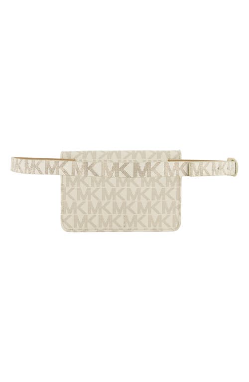 Shop Michael Michael Kors Michael Kors Logo Faux Leather Belt Bag In Vanilla